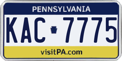 PA license plate KAC7775