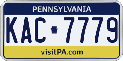 PA license plate KAC7779