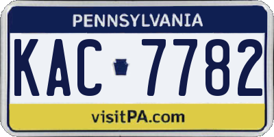 PA license plate KAC7782