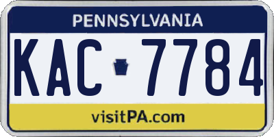 PA license plate KAC7784