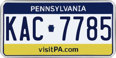 PA license plate KAC7785