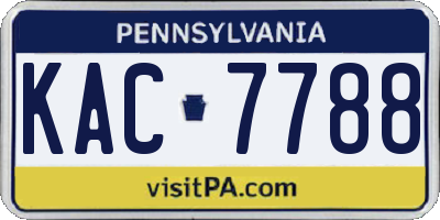 PA license plate KAC7788
