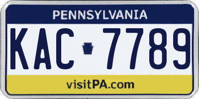 PA license plate KAC7789