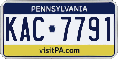 PA license plate KAC7791