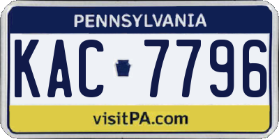 PA license plate KAC7796