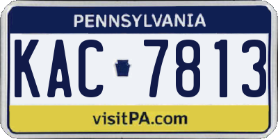 PA license plate KAC7813