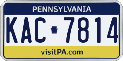 PA license plate KAC7814
