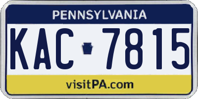 PA license plate KAC7815