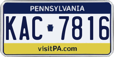 PA license plate KAC7816