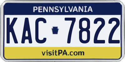 PA license plate KAC7822