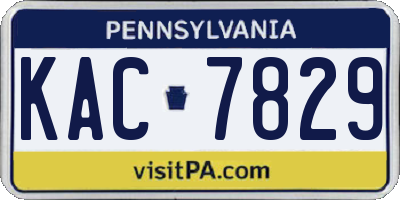 PA license plate KAC7829