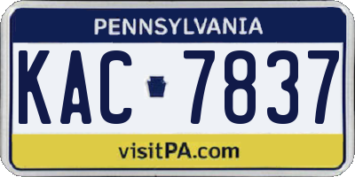 PA license plate KAC7837