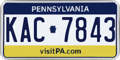 PA license plate KAC7843