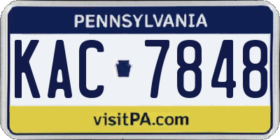 PA license plate KAC7848