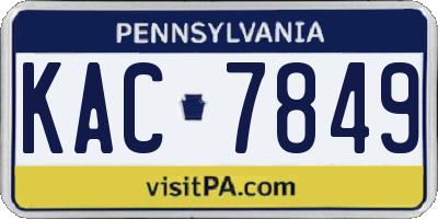 PA license plate KAC7849