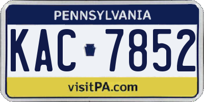 PA license plate KAC7852