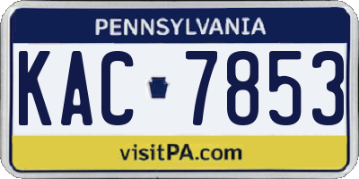 PA license plate KAC7853