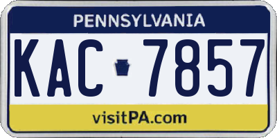 PA license plate KAC7857