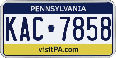PA license plate KAC7858