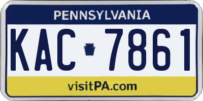 PA license plate KAC7861