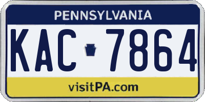 PA license plate KAC7864