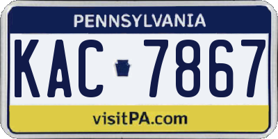 PA license plate KAC7867