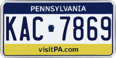 PA license plate KAC7869