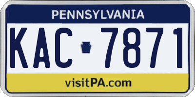 PA license plate KAC7871