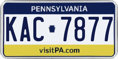 PA license plate KAC7877