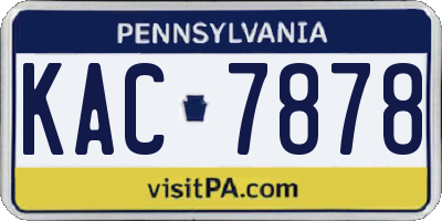 PA license plate KAC7878