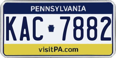 PA license plate KAC7882