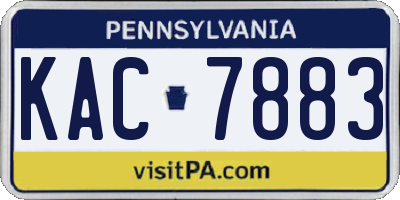 PA license plate KAC7883
