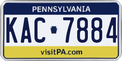 PA license plate KAC7884