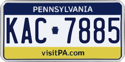 PA license plate KAC7885