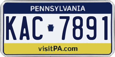 PA license plate KAC7891