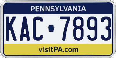 PA license plate KAC7893