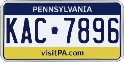 PA license plate KAC7896
