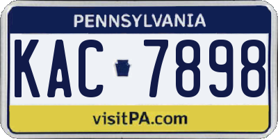 PA license plate KAC7898