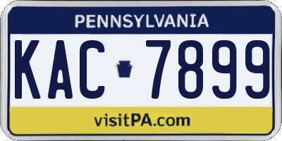 PA license plate KAC7899