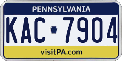PA license plate KAC7904