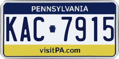 PA license plate KAC7915