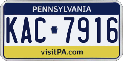 PA license plate KAC7916