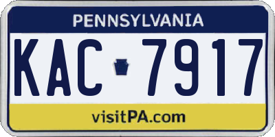 PA license plate KAC7917