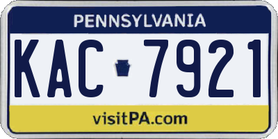 PA license plate KAC7921