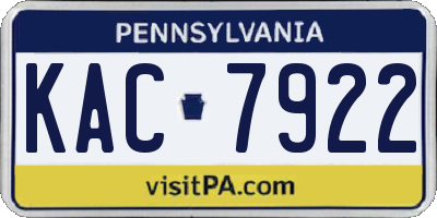 PA license plate KAC7922