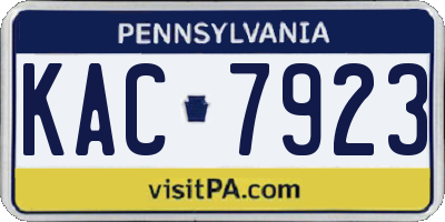 PA license plate KAC7923