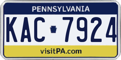 PA license plate KAC7924