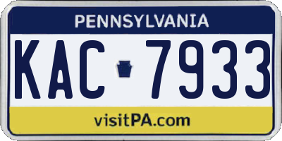 PA license plate KAC7933