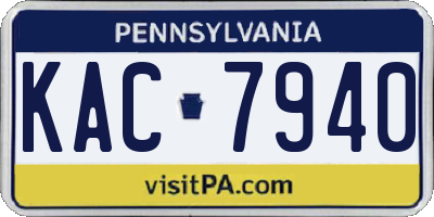 PA license plate KAC7940