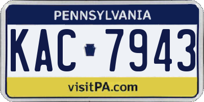 PA license plate KAC7943
